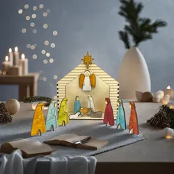 Nativity Set, Nativity Scene, Scandi Style Christmas Crib, Hand painted Nativity Scene, Christmas Nativity Set, Home Decor