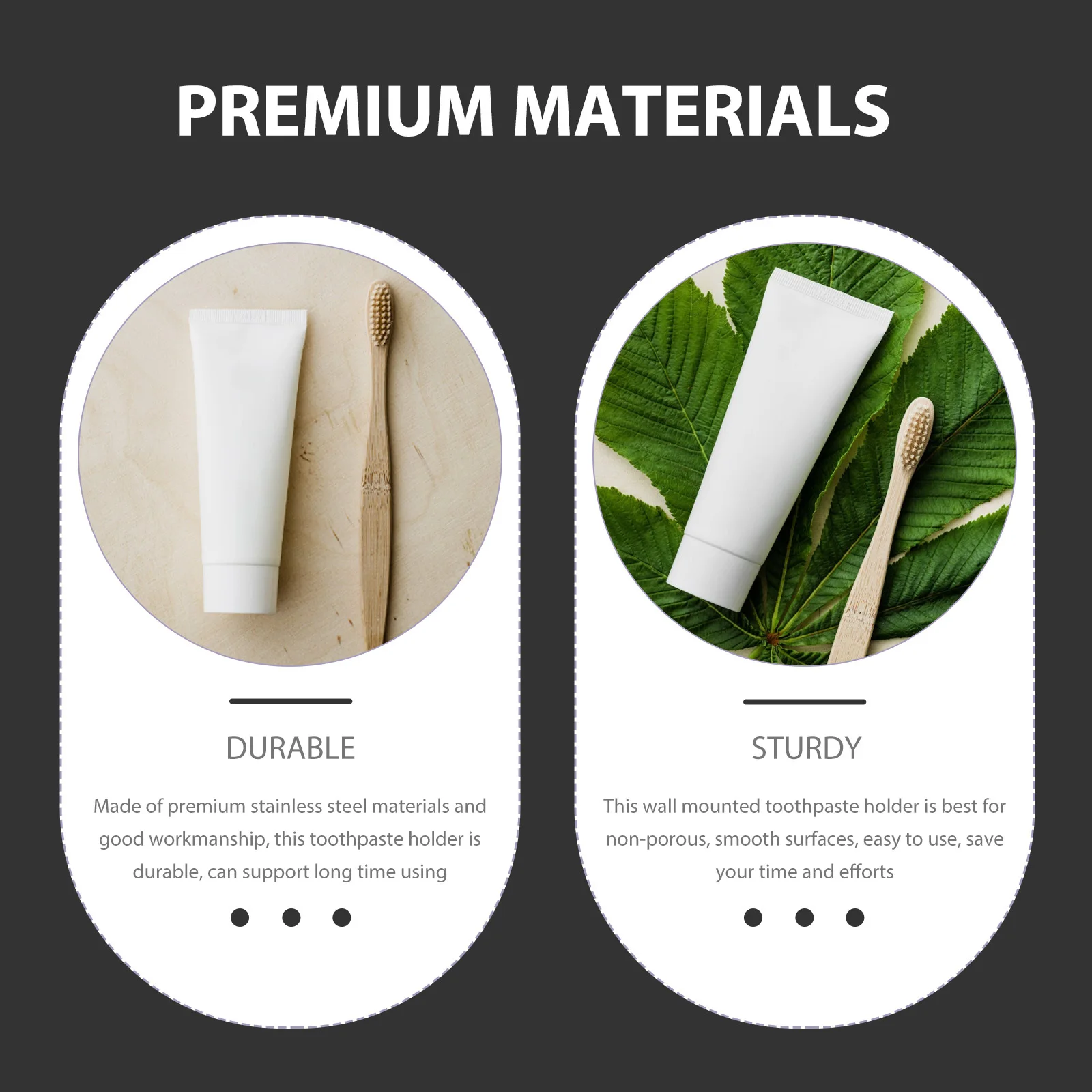 

2Pcs Wall Stainless Steel Toothpaste Holder Adhesive Punch Free Rack Bathroom Storage Organizer Metal Toothpaste Shelf