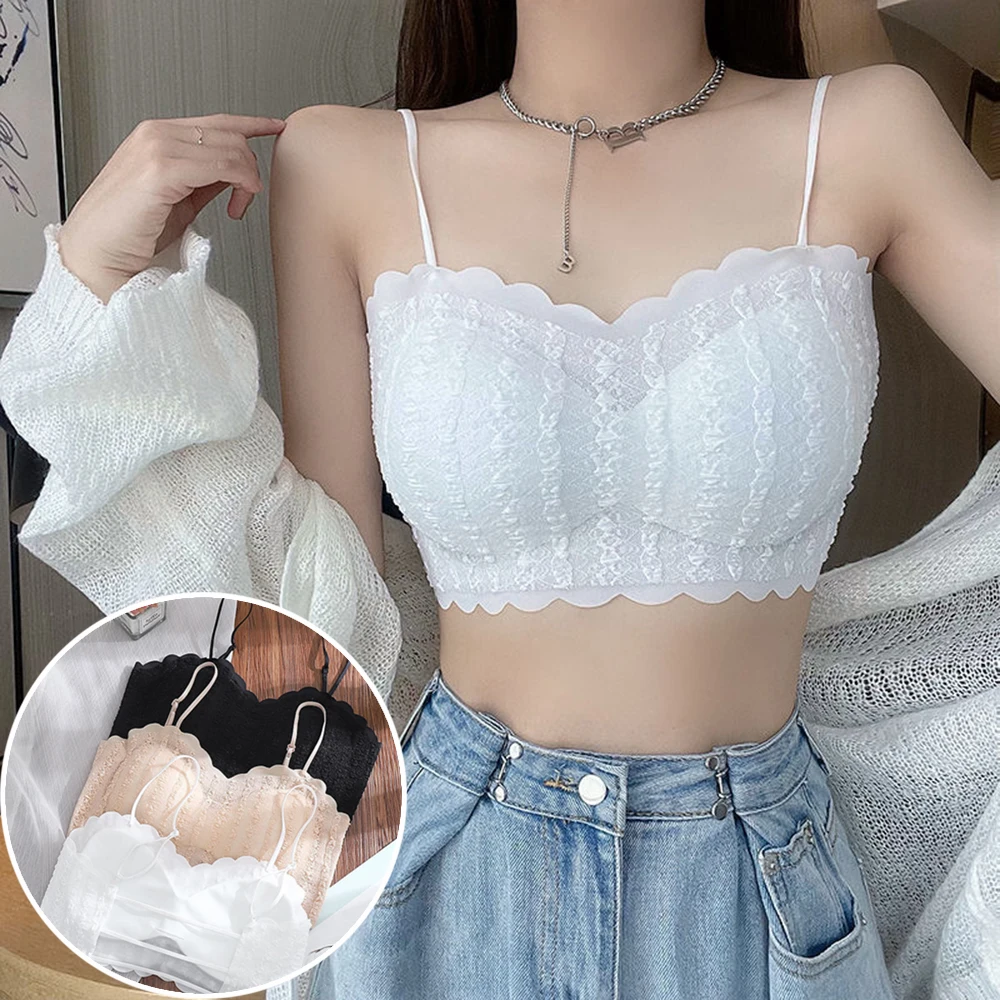 Fashion Lace Bra Women's Thin Beautiful Back Bralette No Steel Ring Sling Strap Small Chest Gather Up Support Bra Underwear