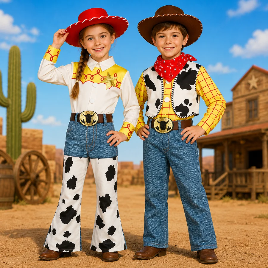 Neues Kinder-Rollenspielset Halloween Cosplay Verkleidungskostüm Karneval Cowboy-Verkleidung Party-Spielzeug Bühnenauftritt – Detail 2