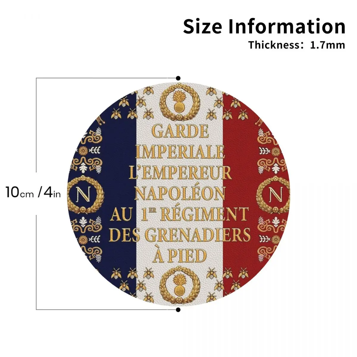 

Наполеонные французские подставки с флагом «1er Garde Imperiale», кожаные салфетки, изоляционные кофейные коврики, домашние кухонные обеденные подушечки, набор из 4 шт.
