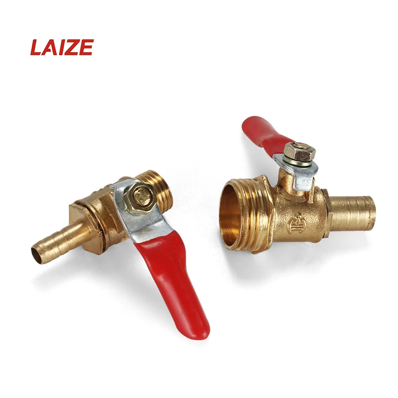 صمام كروي نحاسي شائك 1/4 3/8 1/2 BSP خيوط ذكر أنثى موصل خيط تركيب أنابيب النحاس #2