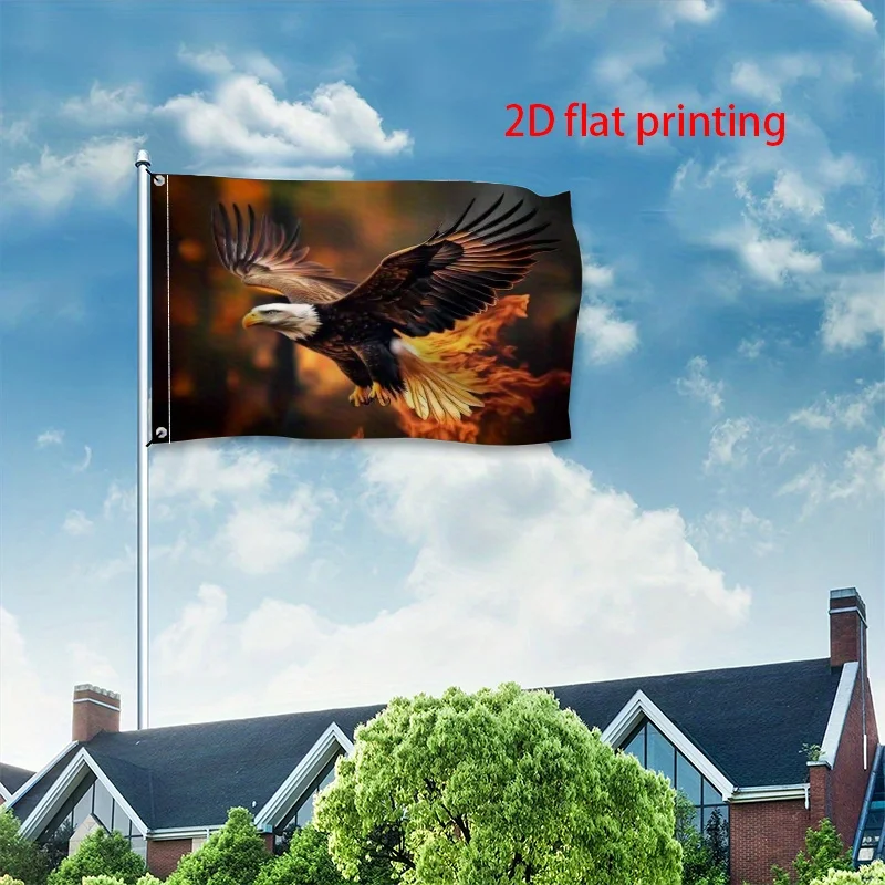 Drapeau Majesté de l'Aigle Ardent, Bannière d'extérieur durable pour maison, Décoration patriotique, Panneau de porche