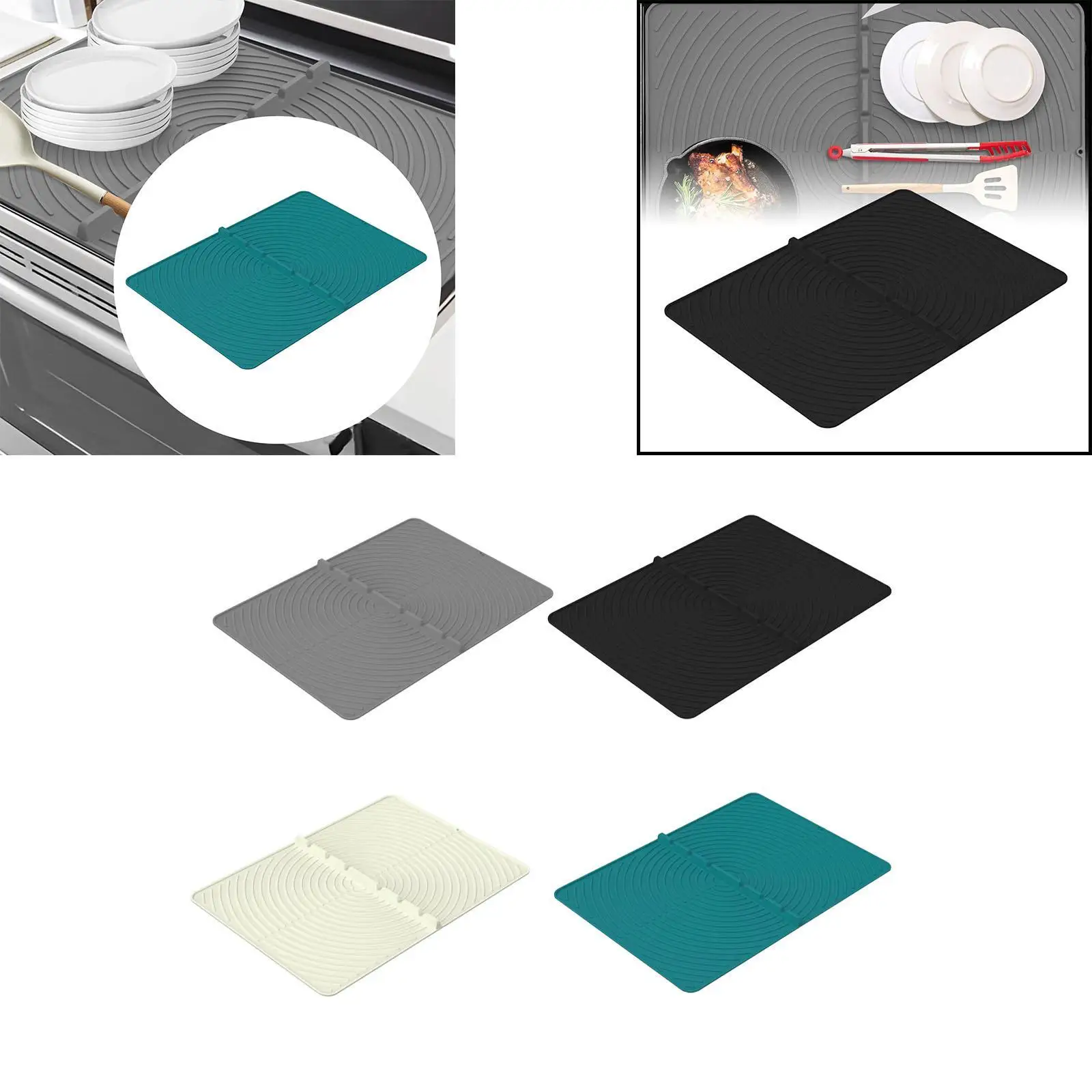 

Stove Top Mat Multifunctional Glass Cooktop Protector Silicone Stove Mat for Electric Stove Dish Kitchen Soup Pots Steamer