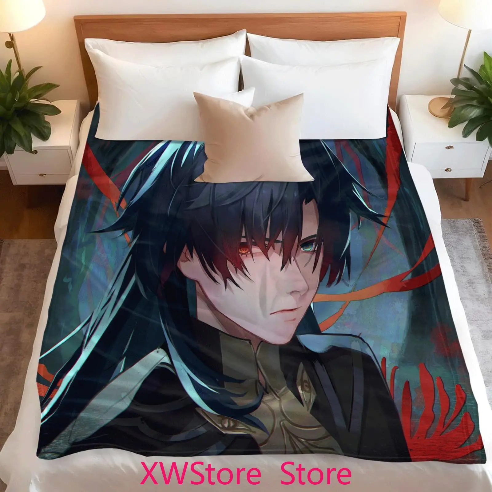 

Honkai Star Rail Cartoon Flannel Nap Blanket Office AC Room Warm Shawt Free