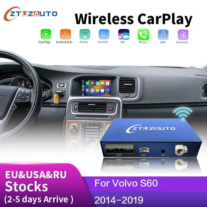 

Wireless CarPlay for Volvo S60 S60L 2014-2019 7" LCD Screen Android Auto Interface Mirror Link AirPlay Car Play Function