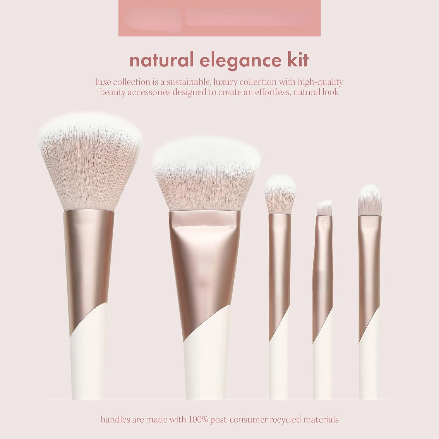 Luxurious, high-quality, premium eco-friendly vegan makeup brush with dense synthetic bristles for effortless application of liq