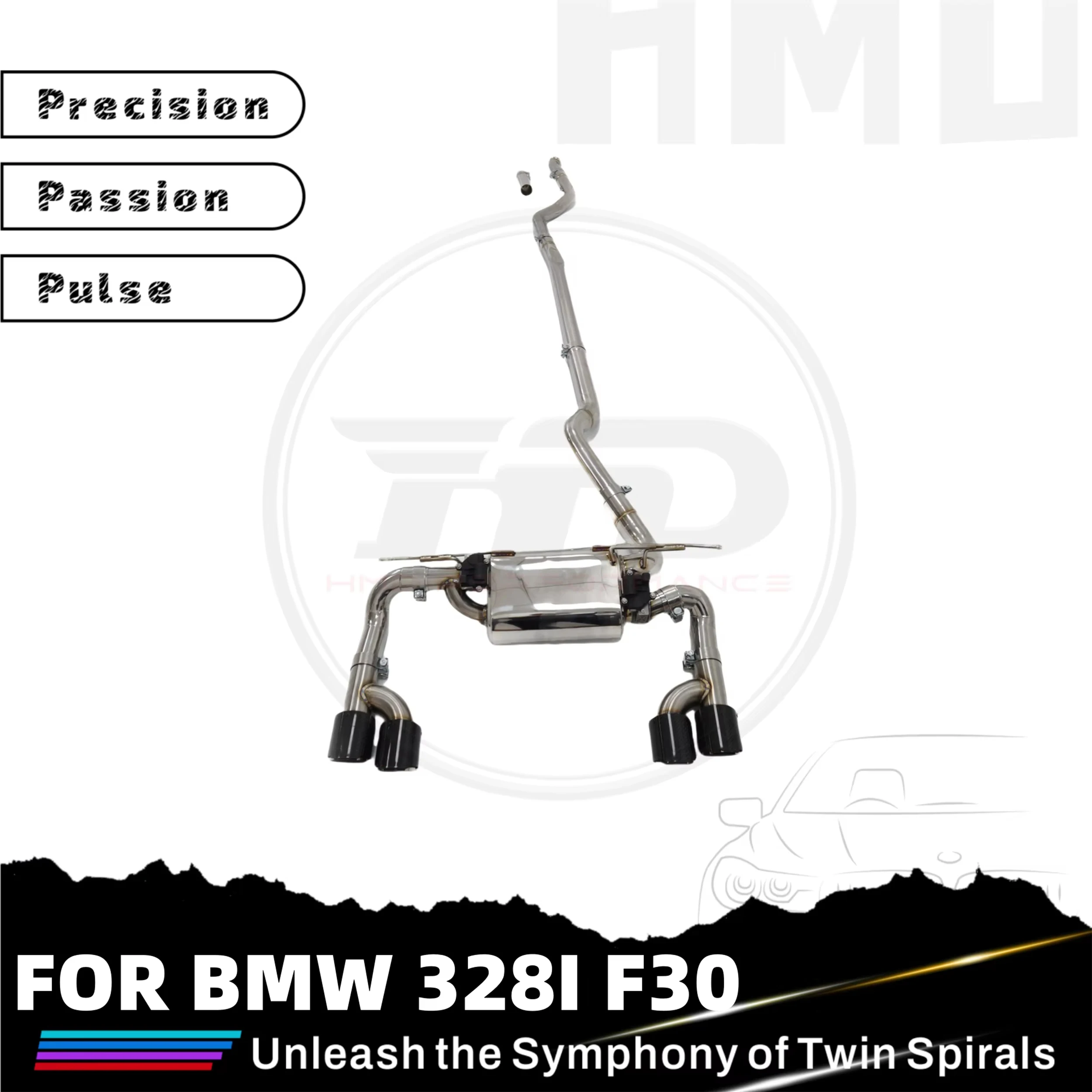 

Exhaust System For BMW 328I F30 Upgrade Exhaust Catback Stainless Steel Valve Exhaust Performance HMD