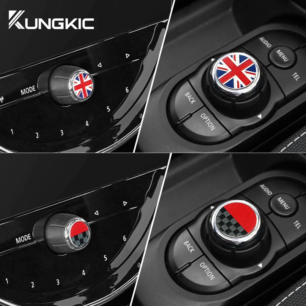 for MINI Cooper F55 F56 F57 F60 Countryman Clubman Central Control Volume Multimedia Button Knob Sticker Styling Car Accessories