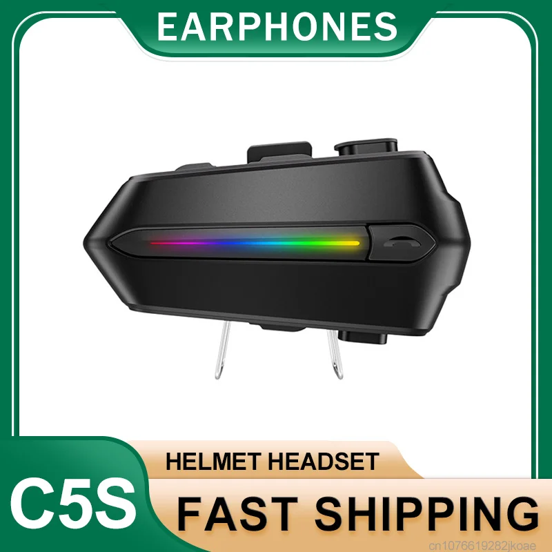 

New C5S Helmet Bluetooth Headset IPX6 Waterproof Call Noise Reduction HiFi Stereo Motorcycle Riding Music Earphones Long Standby