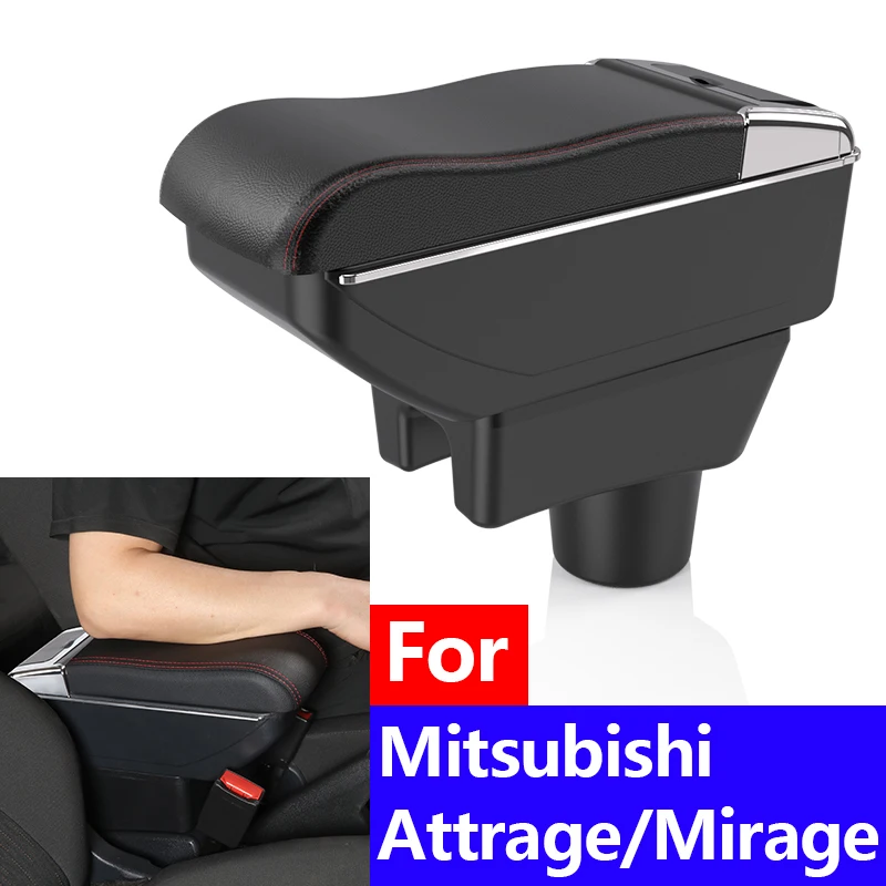 

Подлокотник для Mitsubishi Attrage Mirage, внутренний органайзер, центральный ящик для хранения с подстаканником, автомобильные аксессуары, легко устанавливается