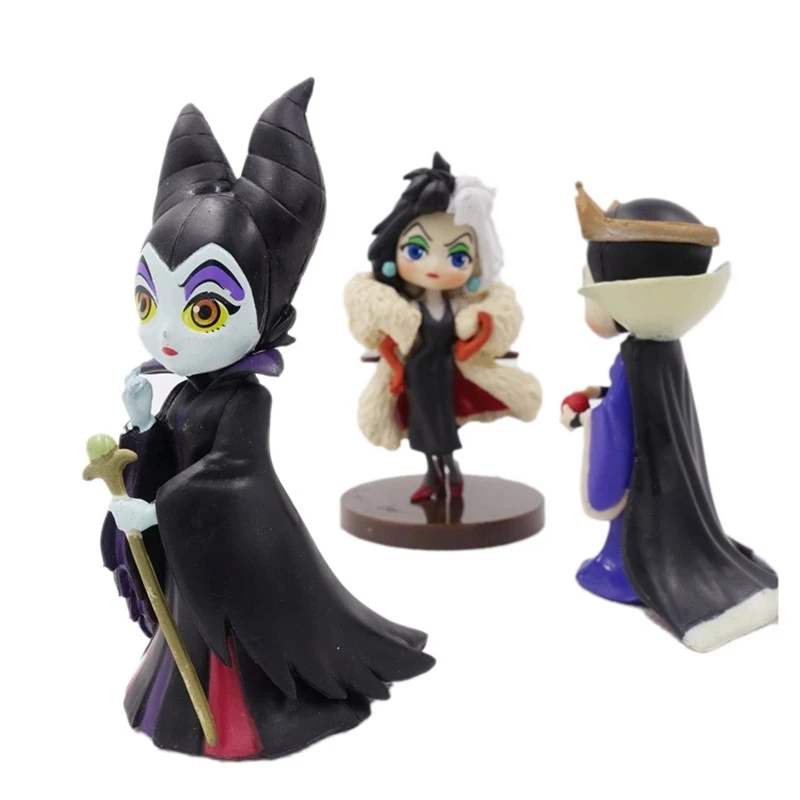 3pcs/Set Q posket Maleficent Petit Villains Descendants 2 Cruella de Vil Queen Action Figure Model Toys for Xmas gift - view 2