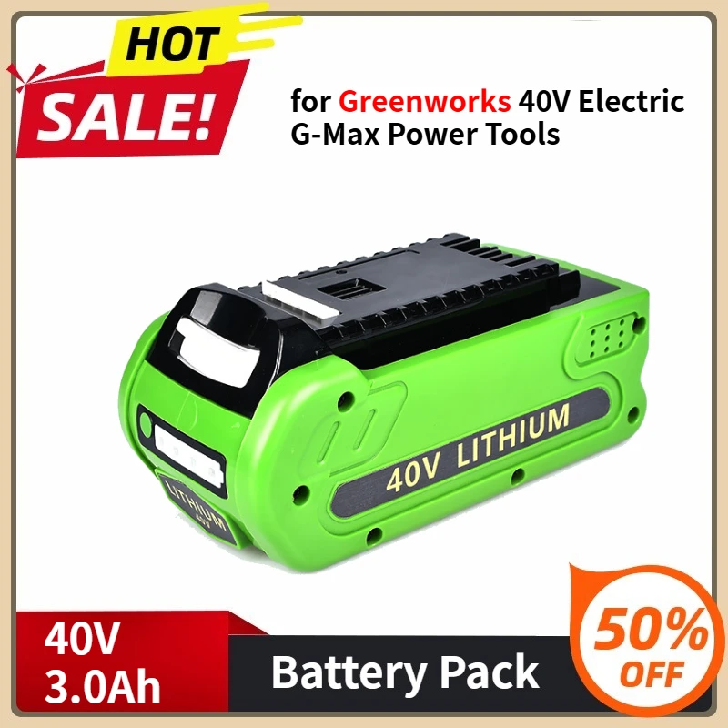 

29462 Lithium Replacement Battery for Greenworks 40V Electric G-Max Power Tools Compatible with 29252 20202 22262 40V 3.0Ah