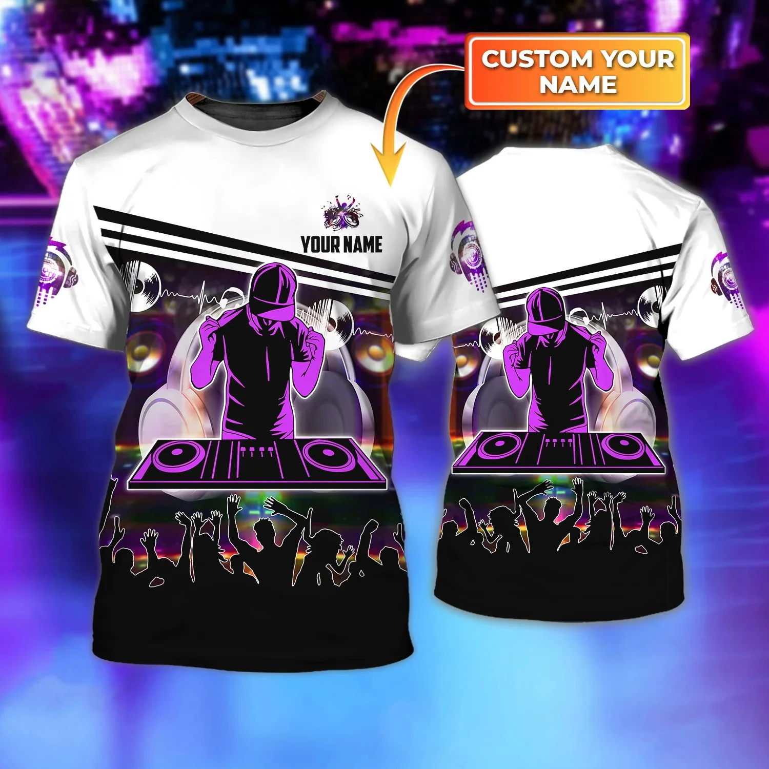 

Лето 2029, новая модная футболка DJ Disc Jockey, мужская футболка с 3D принтом, повседневные футболки унисекс, топы TT-03