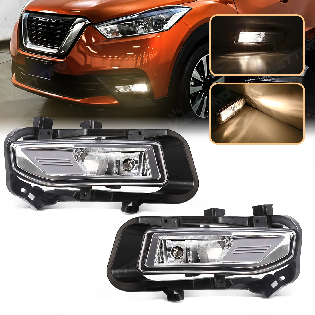 

Car Fog Lamp Assembly For Nissan Kicks 2017 2018 2019 Daytime Running Lights DRL Headlight With Harness Switch Cover Accessories