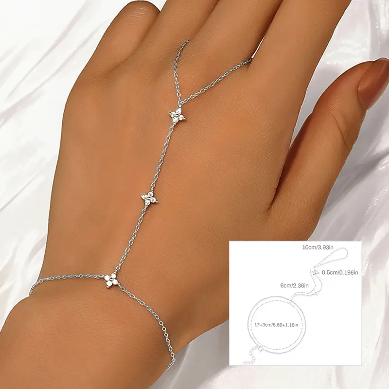 OXTAO Certified Moissanite Lucky Four-leaf Necklaces Earrings Bracelet for Women 100% S925 Silver Jewelry Accessory Sets - Image 11