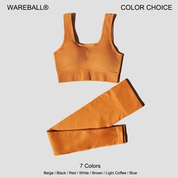 WAREBALL Yoga Set 2Pcs Women Sports Set Seamless Fitness Suit Gym Leggings Bra Workout Sportswear Active Wear Gym Clothing