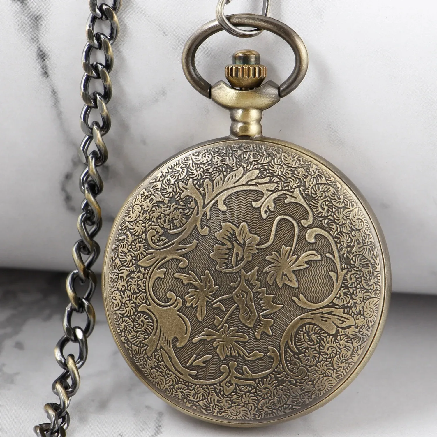 Повседневные винтажные карманные часы с резным лосем, мужские и женские кварцевые ожерелья, кулон, карманные часы-брелок, ювелирные изделия, подарки в стиле стимпанк, Reloj