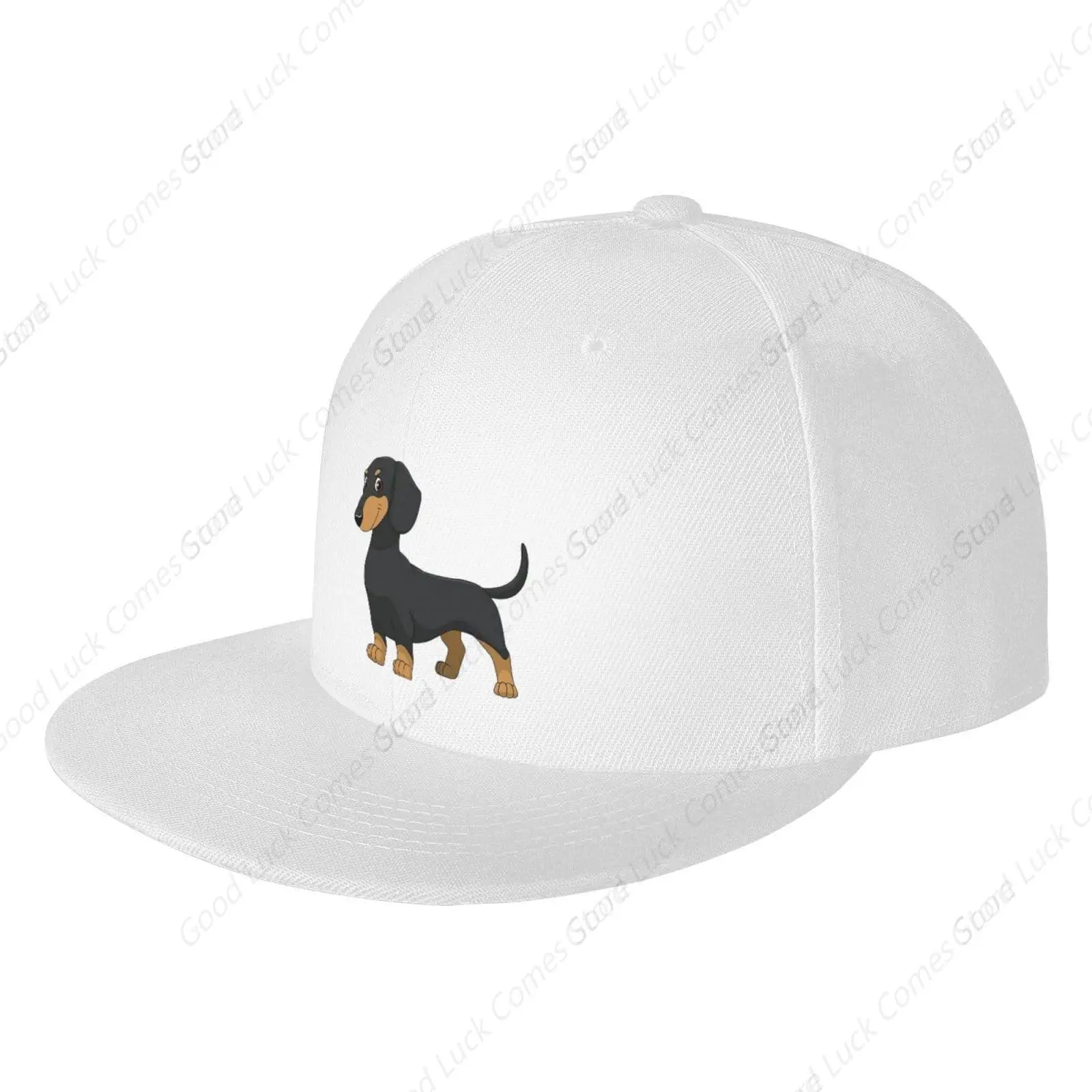 Daschund Dog Funny Flat Bill Hat Adjustable Baseball Cap for Men Women