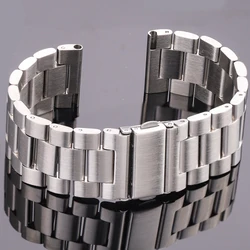 Stainless Steel Watchband Bracelet 18 20 22 24 mm Silver Strap Replacement for Galaxy Watch 7 Ultra Huawei Watch GT 4 Smartwatch