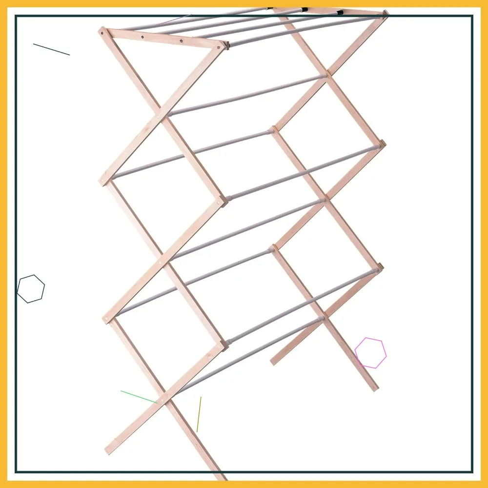 

Складная деревянная сушилка для одежды | Предварительно собранный органайзер для внутреннего белья для домашнего использования