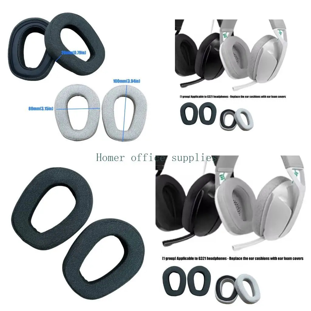 K43B Oval Foam Ear Pad for G321 Headsets, 1 Pair Replacement Cushions for Daily Wear Refreshing Use Set Durability Long Last