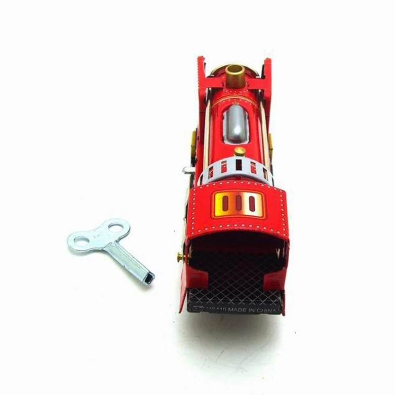 Adult Collection Retro Wind Up Trains Toy Metal Tin Running Trains Mechanical Clockwork Toy Figure Kids Gift