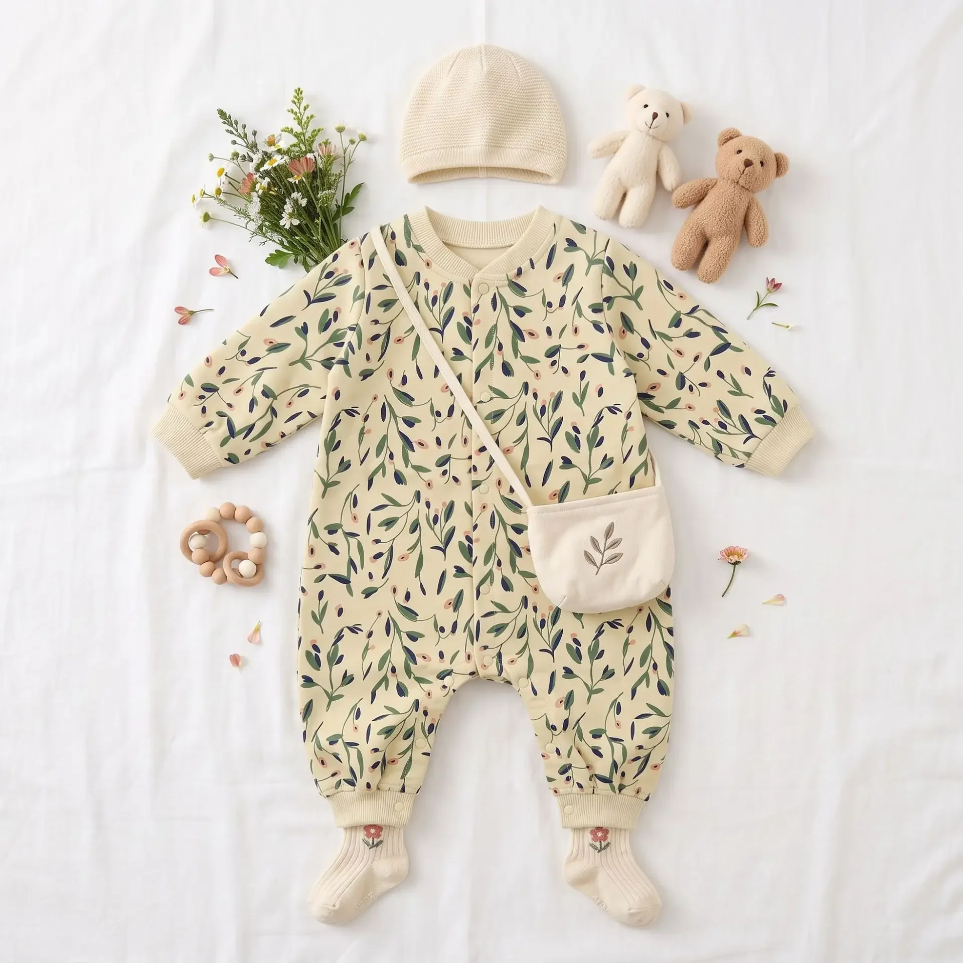 0-24M Flower Baby Girl Romper Newborn Kid Winter Clothes Long Sleeve Floral Jumpsuit Cute Sweet Cotton Outfit