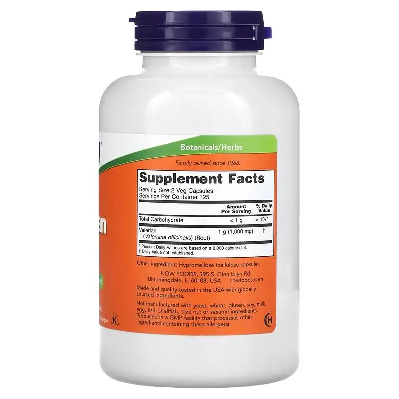 Valerian Root 500mg Capsules Soothing Sleeping Formula 250 Count Natural Supplement for Better Sleep Quality