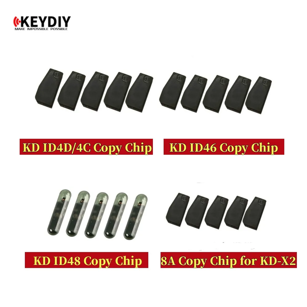 10 50 100pcs/lot KD 4D ID4C ID46 KD4D KD46 KD48 KD8A 4C 4D 46 48 8A copy chip for KEYDIY KD-X2