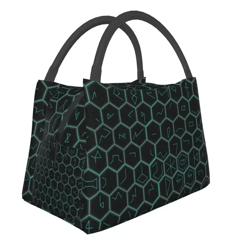 

Ingress Glyph Series Insulated Lunch Tote Bag for Women 3D Art Graphics Printing Resuable Cooler Thermal Food Lunch Box