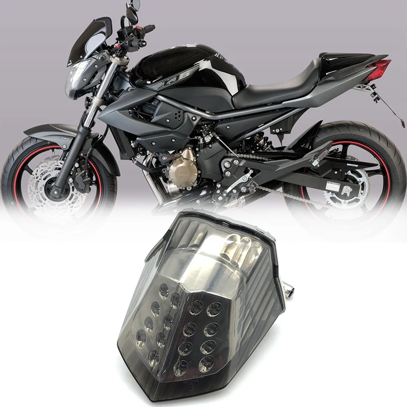 Motorcycle LED Tail Lights Brake Rear Turn Signals Integrated Light for YAMAHA XJ6 FZ6 Diversion 600 2009 - 2014 Smoky