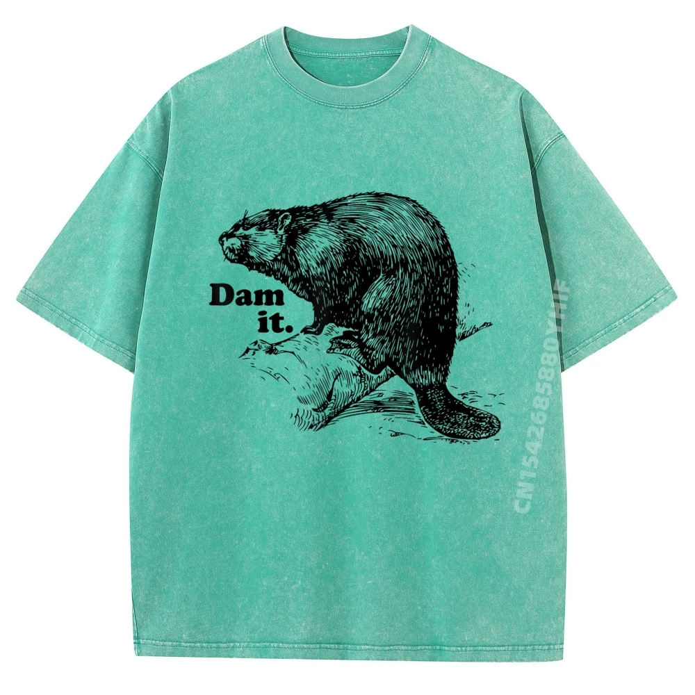 

Dam It Beaver Забавная новинка Забавный бобер Забавная саркастическая мужская одежда Летняя высококачественная сумасшедшая забавная стираная рубашка