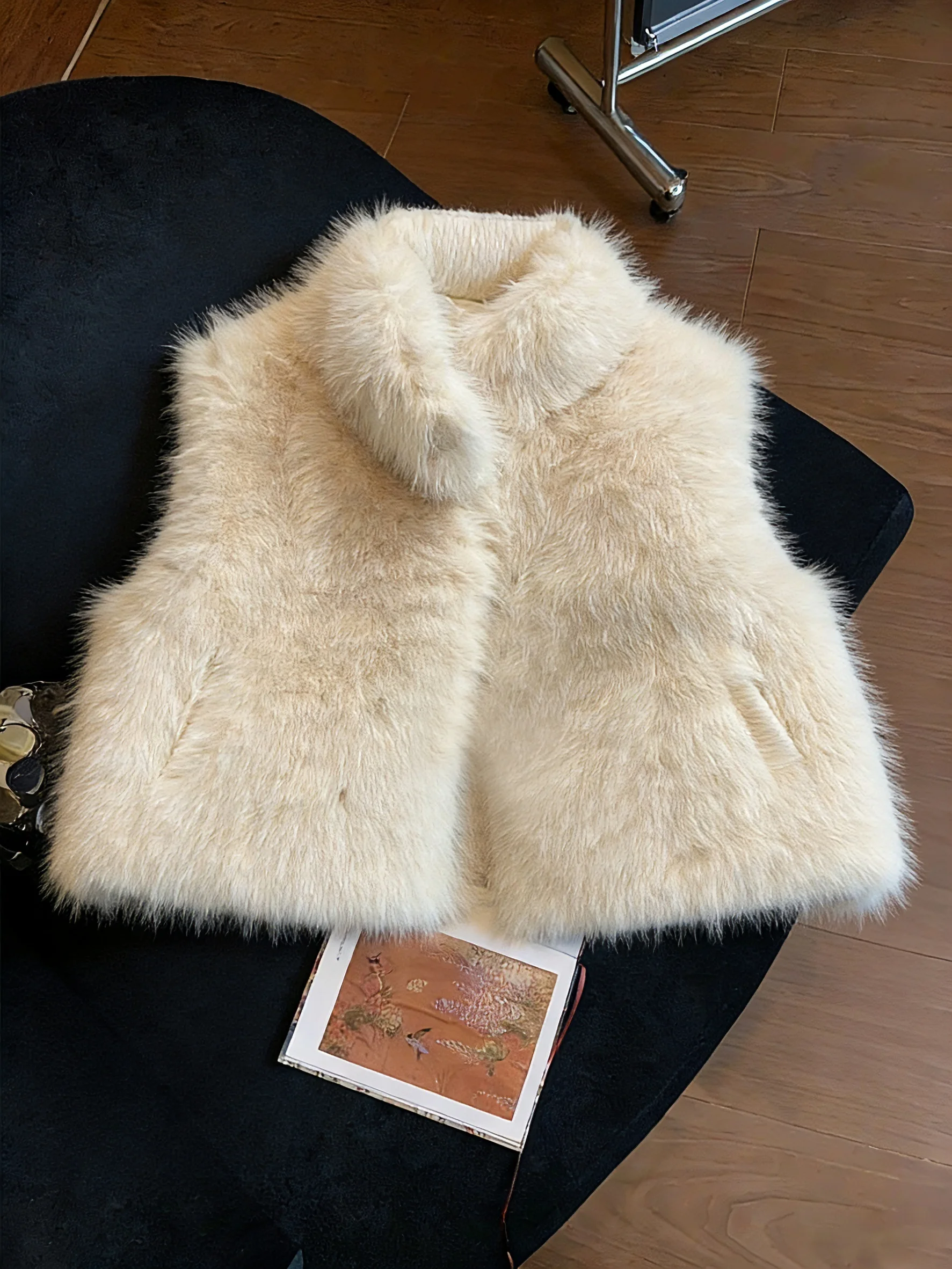 

Casual Fur Vest Top Women's Faion Lightweight Luxury Asymmetric Design Warmth Comfortable Faionable Autumn Winter ort