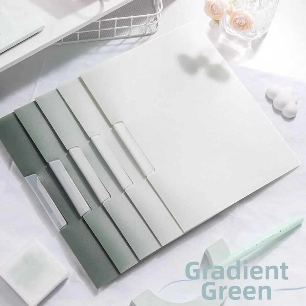 

5Pcs Gradient Design Rotating Side Opening Folder Waterproof Morandi A4 File Folder Dustproof Portable Document Container