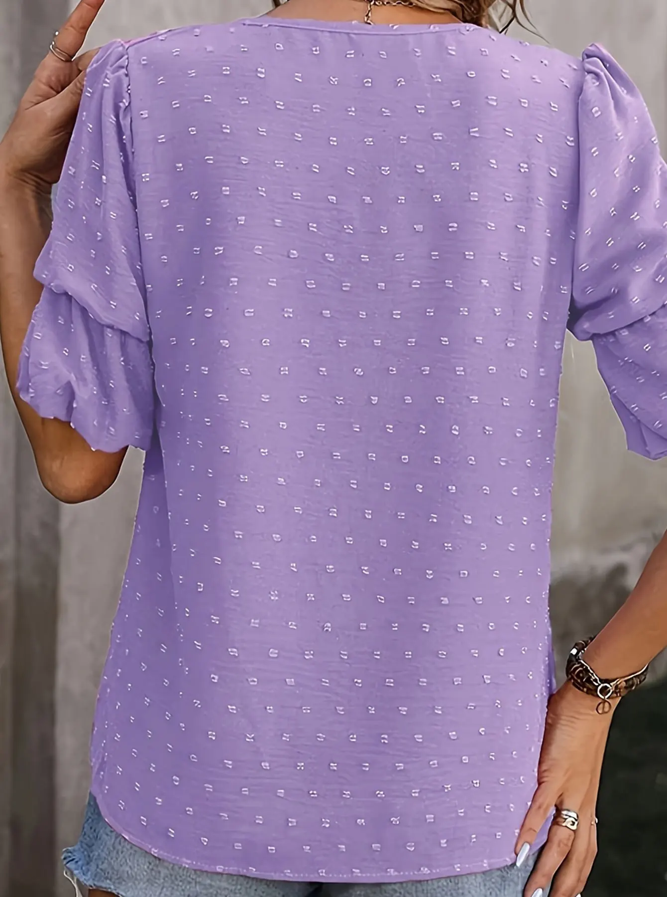 Purple Women's plus size shirt summer chic elegant shirt casual women's fashionable shirt Purple