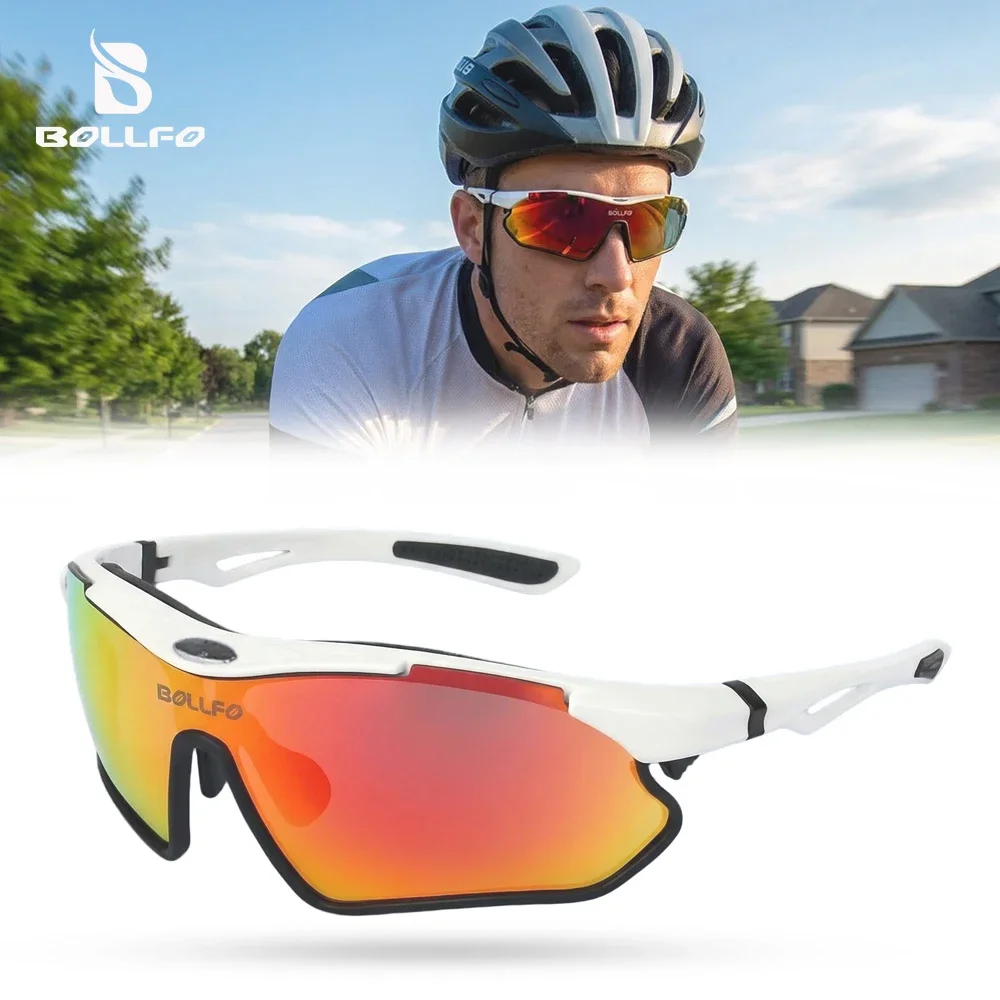 BOLLFO Polarized Cycling Sunglasses Men Women REVO Coated Lens UV400 Bike Glasses TR90 Ultra Light Road Bicycle Sport Eyewear
