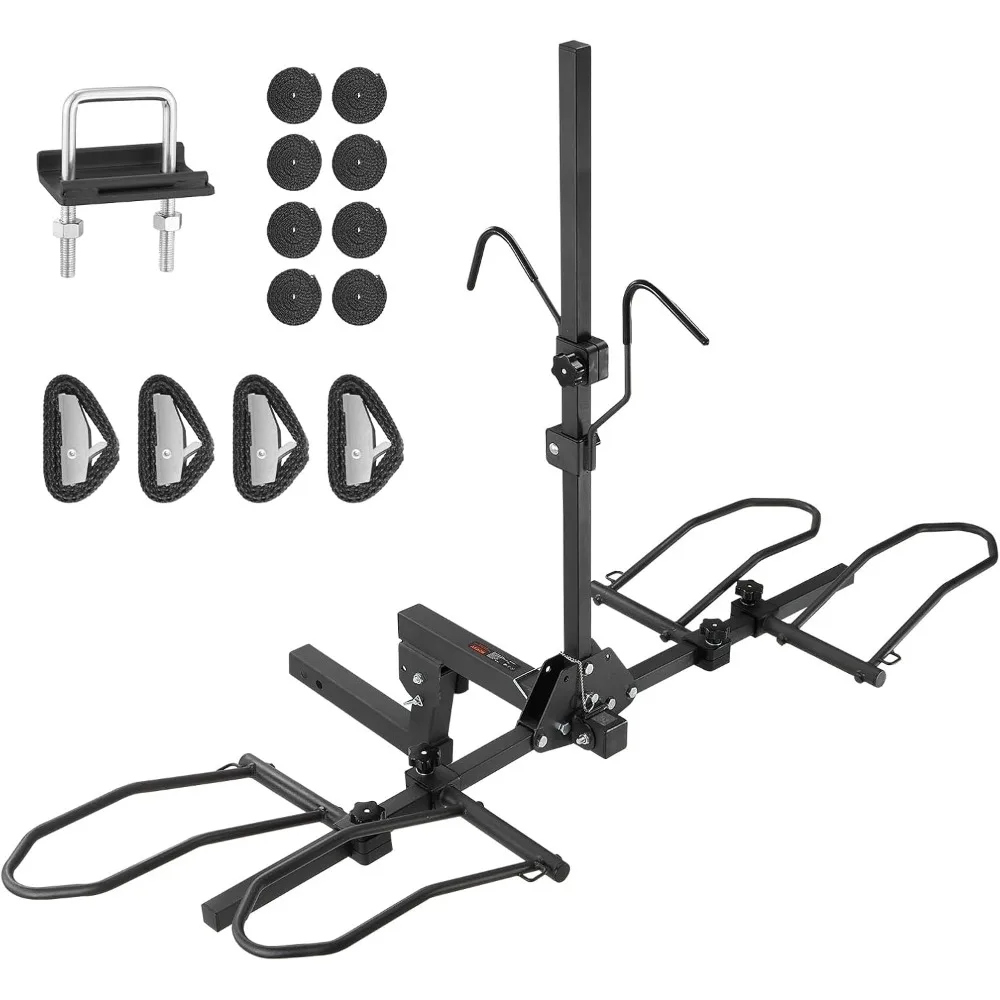 

VEVOR Double Bike Rack with 160 lbs Capacity, Compatible with 2-inch Hitch Receiver, Tilting and Folding for E-Bikes