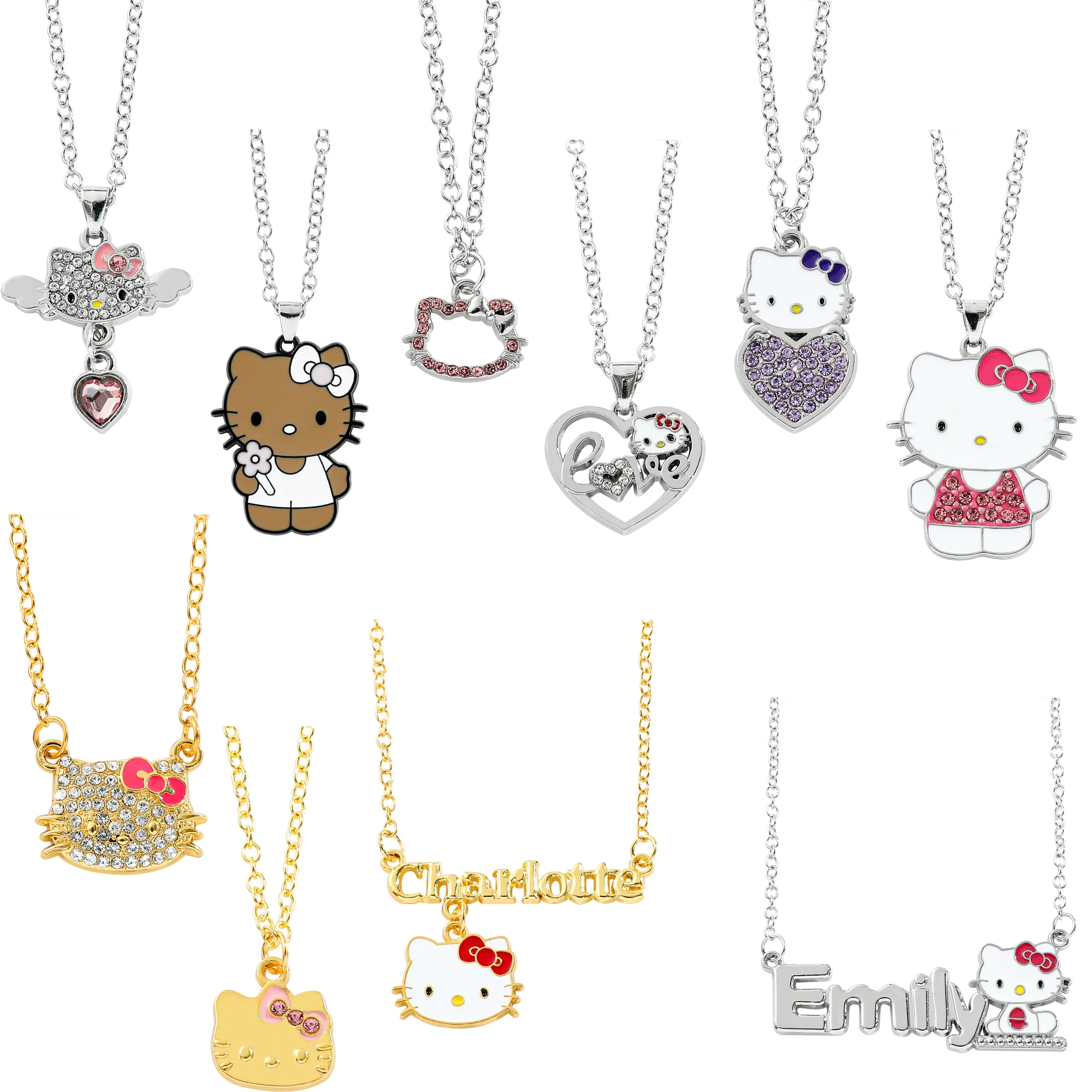 Sanrio colección HelloKitty dulce lindo creativo esmalte colgante collar moda encanto joyería chica fiesta regalo