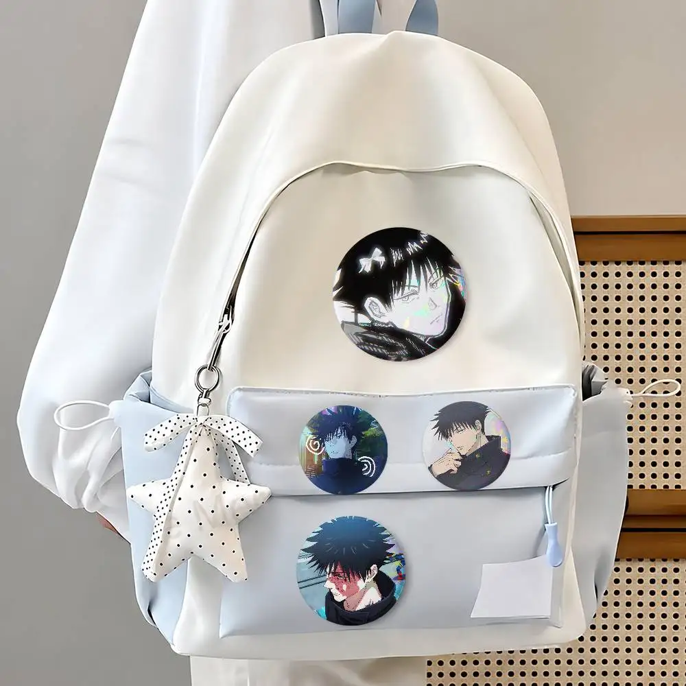 A-mes-gumi Fushiguro Creative Round Button Pins Badge Set Cartoon Anime Movie Music Pattern Brooches For Bags Jackets