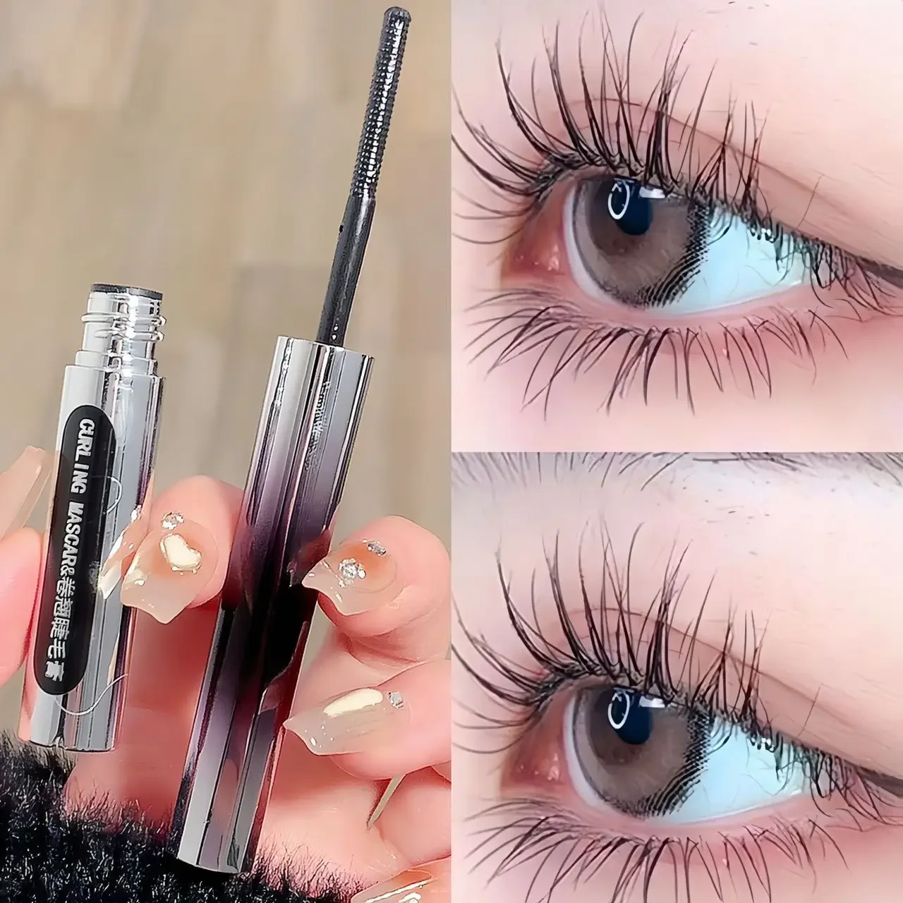 

Waterproof Silk Fiber Mascara Metal Head Black Brown Curling Lengthens Eyelash Extensions Non-smudge Eyes Makeup Cosmetics Tool