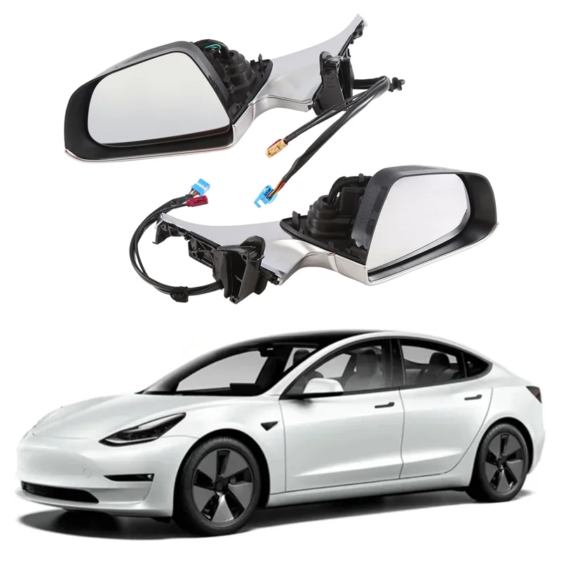 Leading-Auto Left Electroplating Exterior Rearview Mirror Exterior Side Mirror Rearview For Tesla Model 3 Spare Parts 1521831-00