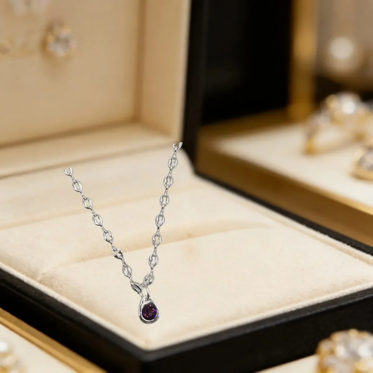 2026 Spain Brilliant Mysterious Zircon Chain Necklace Jewelry Accessories Banquet Gift