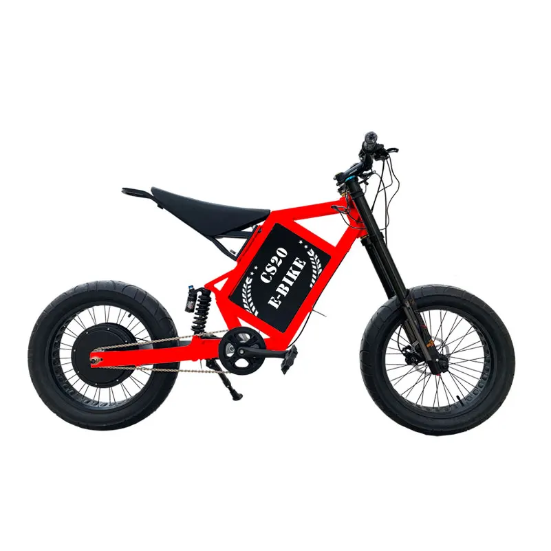 CS20 Adult Off Road Electric Bike 3000 Watt Strong Power Dirt Bike Fat Tire Bike Green Power 72V 38.6AH 20 Inch Wheel Tires