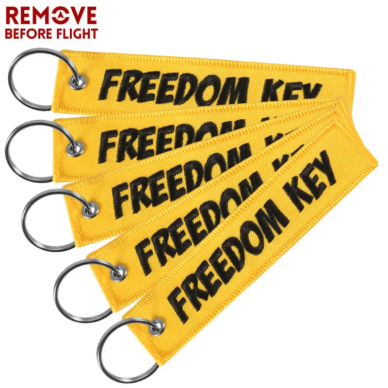 

5Pcs Freedom Embroidery Keychain Key Ring For Men Women Aviation Gifts Fashion Car Pendent Creative Key Chain Accessories