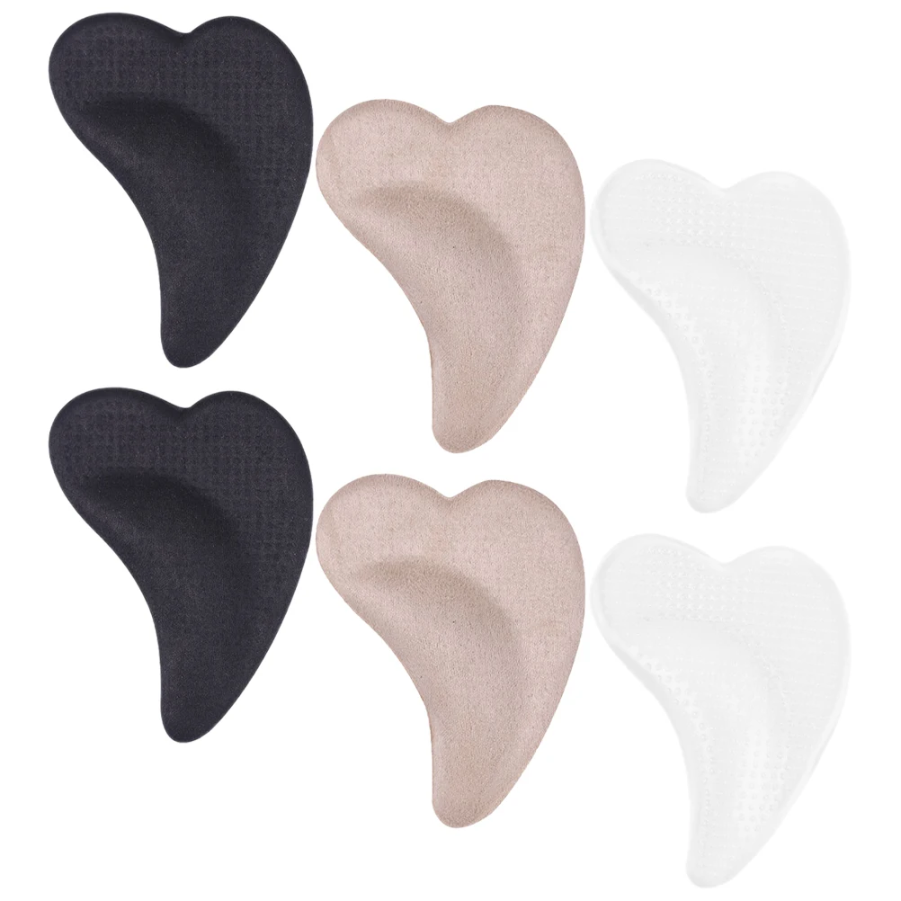 

3 Pairs Arch Support Pads Metatarsal Cushions High Heel Inserts Transparent Black Beige Non Slip Soft Insoles Foot Care Tools