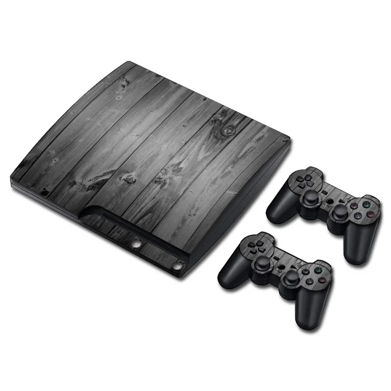 New coming protective decal hot sale designs vinyl cover for PS3 SLIM Console carbon fiber skin black white color skin sticker