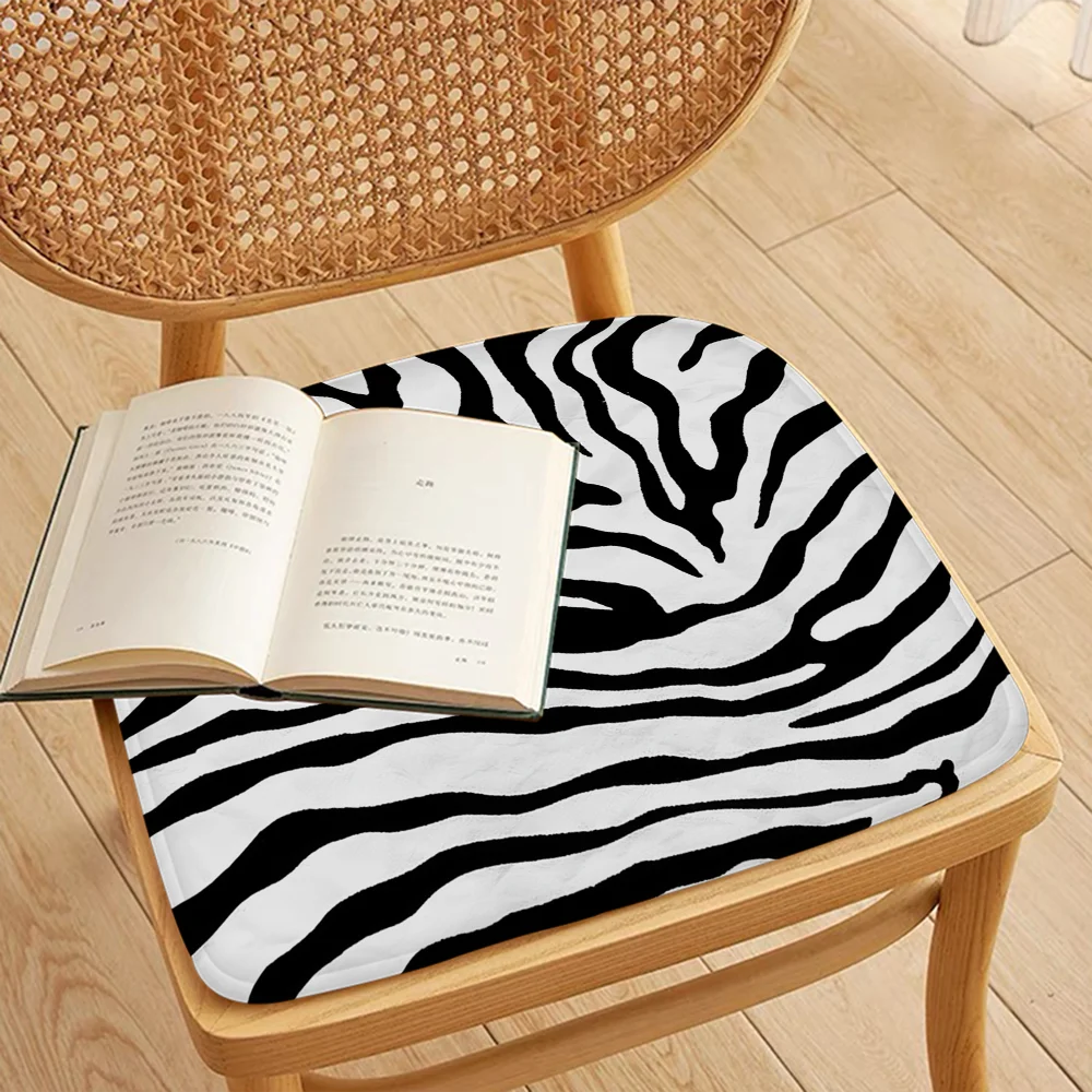 Zebra Print Modern Minimalist Style Seat Pad Household Cushion Soft Plush Chair Mat Winter Office Bar Sofa Decor Tatami