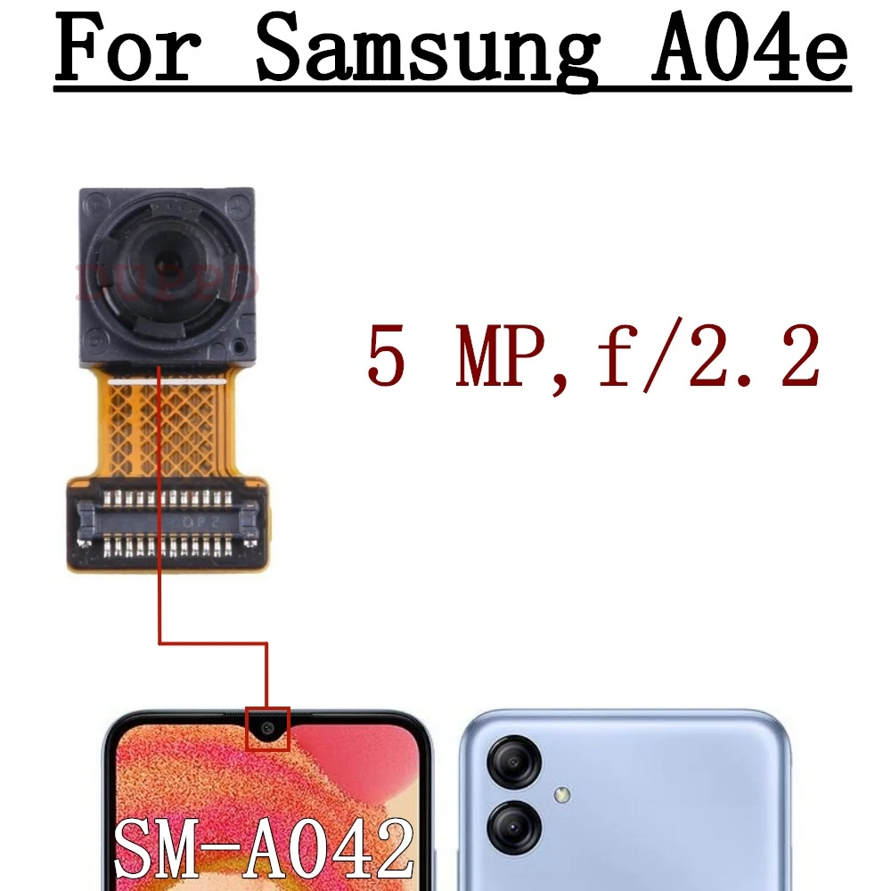 كاميرا أمامية وخلفية لسامسونج غالاكسي a04e ، وحدة رئيسية مع كابل مرن