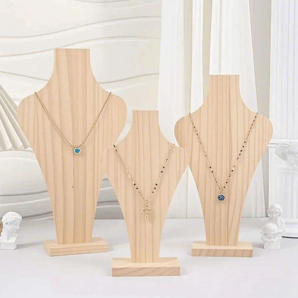 

Necklace Display Holder Organizer Wooden Necklace Stand Jewelry Pendant Chain Display Stand Storage Creative Organization